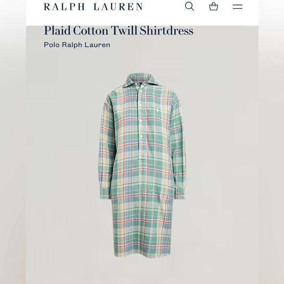 Polo by Ralph Lauren Plaid Shirt Dress - Green and Pink - Picture 3 of 13